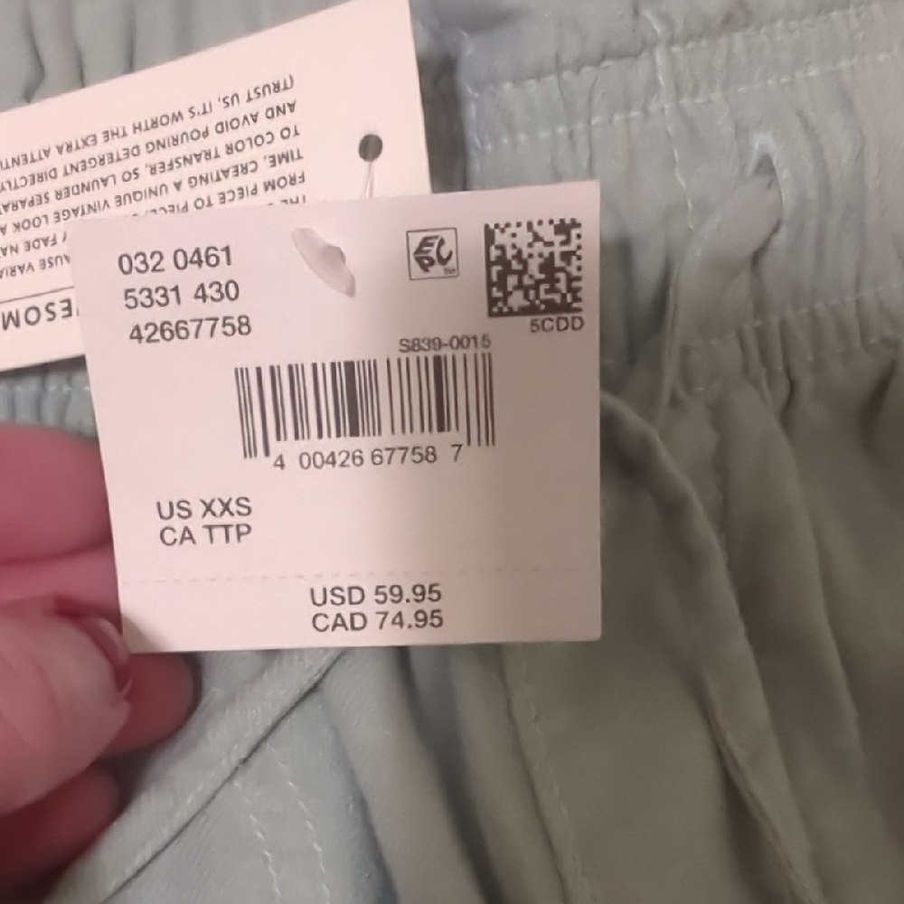 American Eagle Outfitters Dreamy Drape Linen-Blend Wide Leg Pants Coastal - Picture 2 of 7